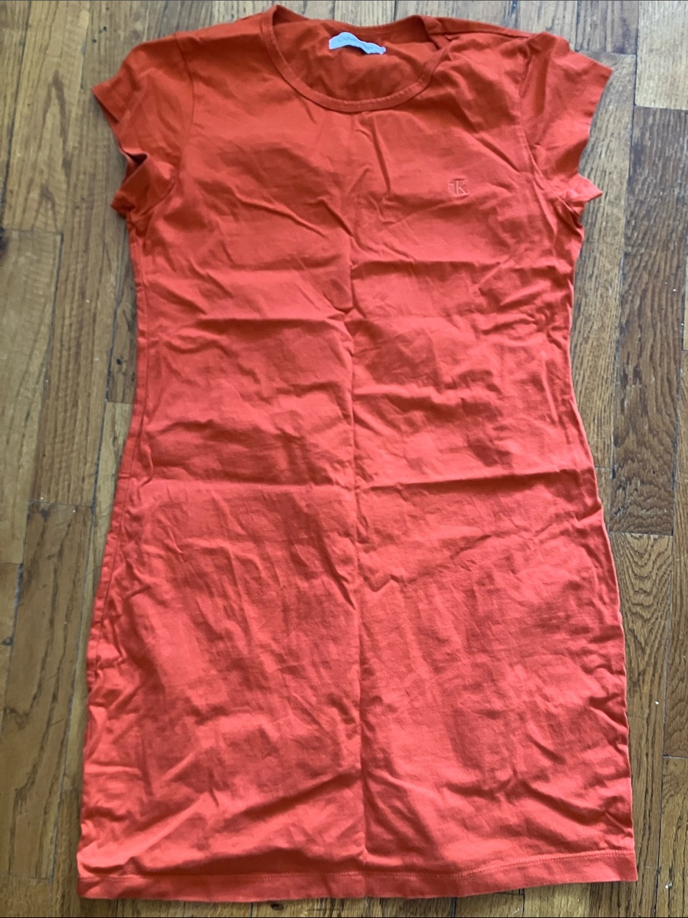 Calvin Klein Orange Short Sleeve Mini T-Shirt Dress